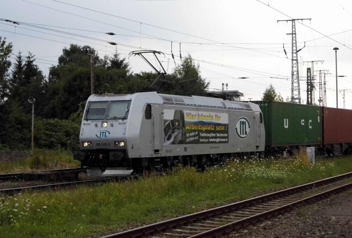 Am 22.07.2015 kam die 185 548-5 von der ITL aus Richtung Salzwedel nach Stendal und fuhr weiter in Richtung Magdeburg .