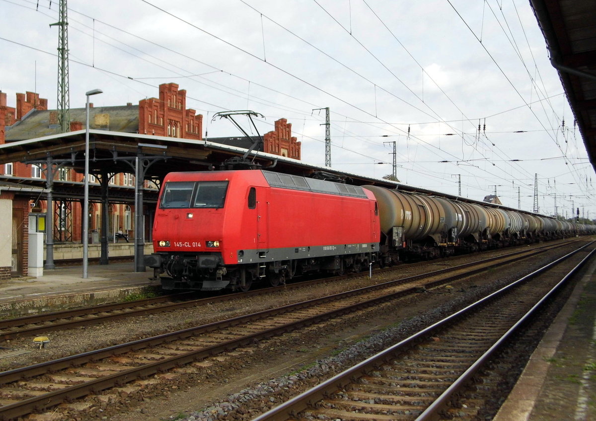 Am 22.09.2016 kam   die 145-CL 014 von der HGK (RHC) aus Richtung Berlin nach Stendal und fuhr weiter in Richtung Salzwedel.