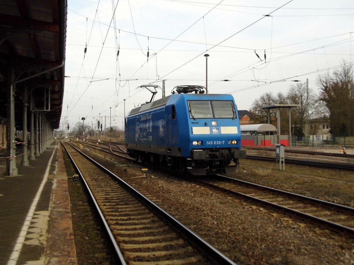 Am 23.03.2015 fuhr die 145 030-7 von der Press von Stendal nach Borstel .