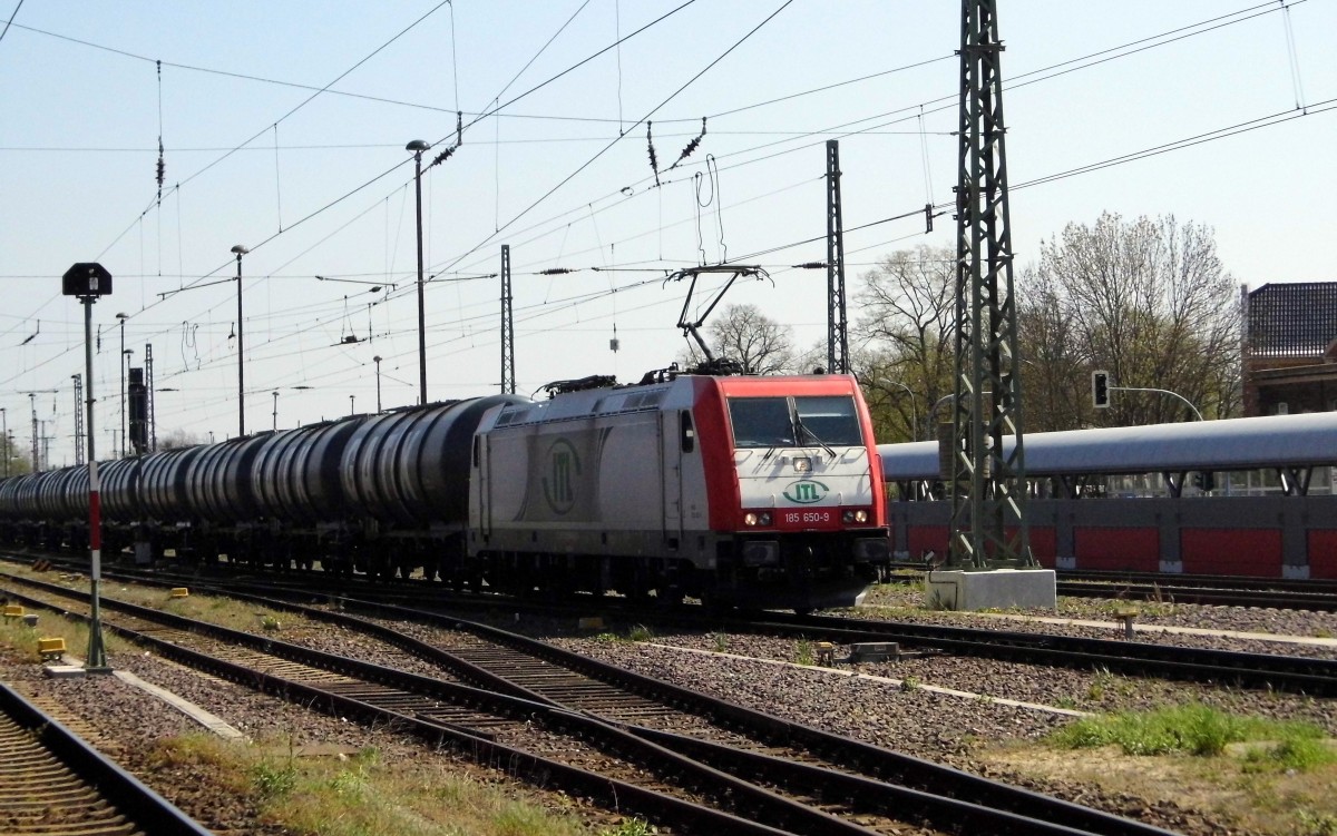 Am 23.04.2015 kam die 185 650-9 von der ITL aus Richtung Magdeburg nach Stendal und fuhr weiter in Richtung Salzwedel .