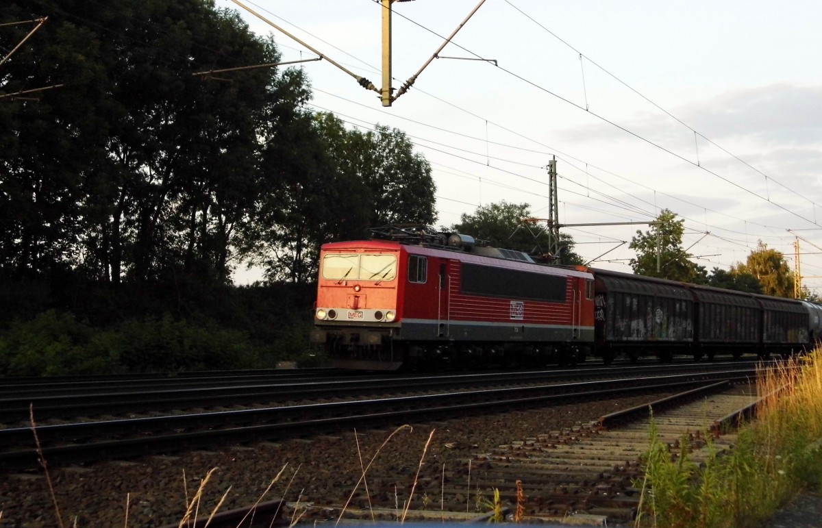 Am 23.07.2015 kam die 155 046-6 ( MEG 708) aus Richtung Magdeburg nach Niederndodeleben und fuhr weiter in Richtung Braunschweig  .