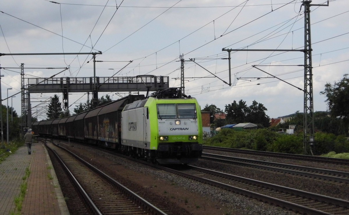 Am 23.07.2015 kam die 185 543-6 von der CAPTRAIN aus Richtung Braunschweig nach Niederndodeleben und fuhr weiter in Richtung Magdeburg .