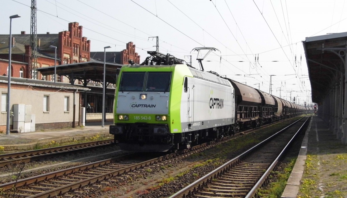Am 24.04.2015 kam die 185 542-8 von der CAPTRAIN aus Richtung Magdeburg nach Stendal und fuhr weiter in Richtung Salzwedel .
