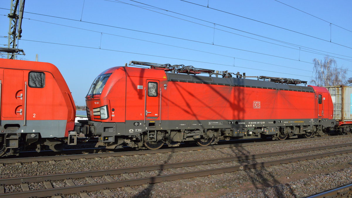 Am 25.02.2021 die 193 397-7 von DB Cargo Deutschland AG, in Niederndodeleben .