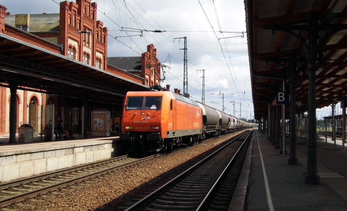 Am 26.07.2015 kam die 145-CL001 von ArcelorMittal aus Richtung Berlin nach Stendal und fuhr weiter in Richtung Hannover .