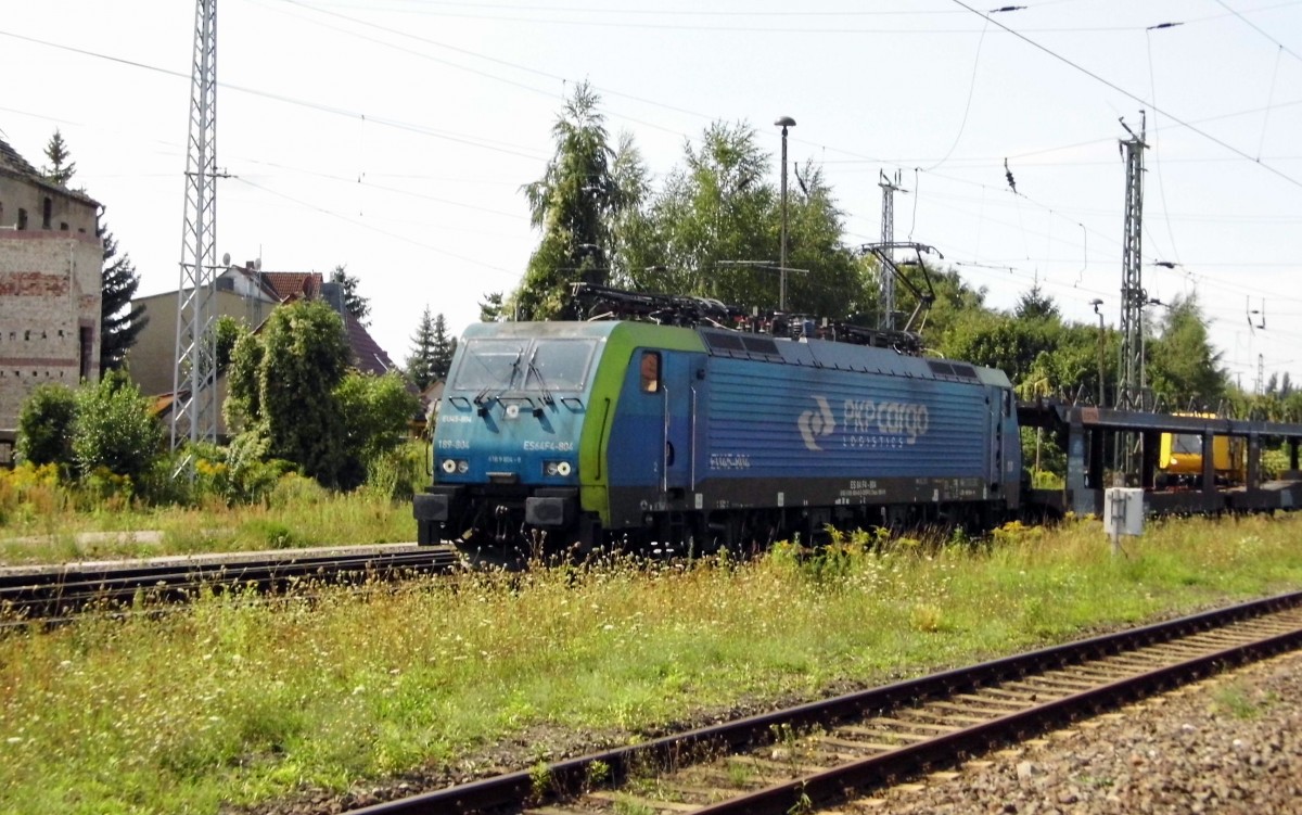 Am 26.08 .2015 kam die 189 804 von der PKP Cargo (MRCE Dispolok) aus Richtung Hannover nach Stendal und fuhr weiter in Richtung Berlin .