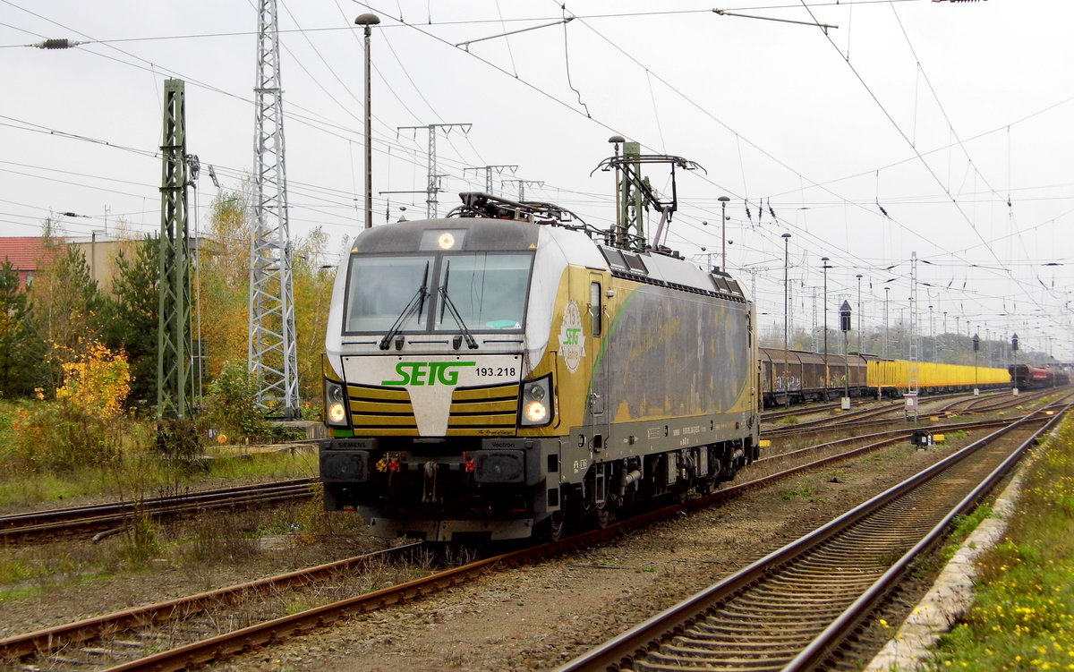 Am 26.10.2017 fuhr die 193 218-5 von der SETG (ELL) von Borstel nach Stendal  und weiter nach Frankfurt (Oder) .