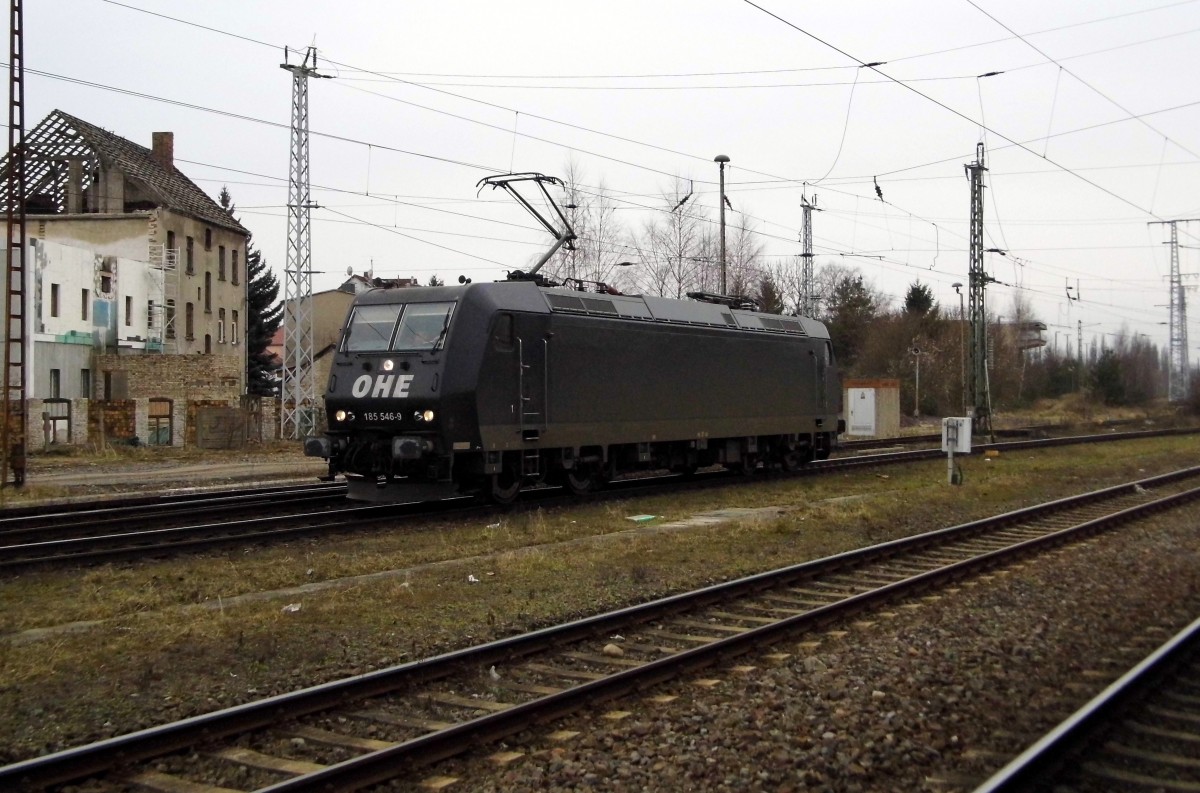 Am 27.02.2015 Rangierfahrt von der 185 546-9 von der OHE Cargo ( MRCE dispolok )  in Stendal .