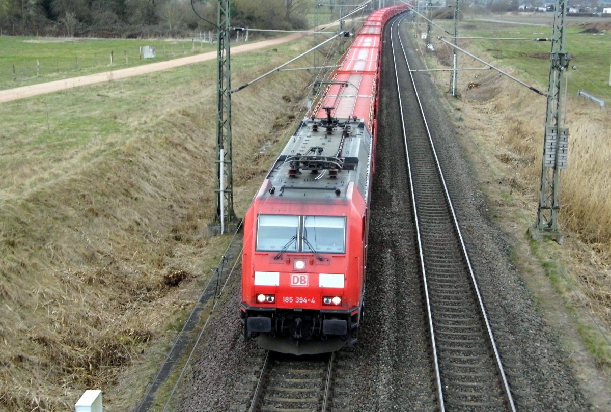 Am 27.03.2015 kam die 185 394-4 von der DB aus Richtung Hannover und fuhr weiter in Richtung Stendal .