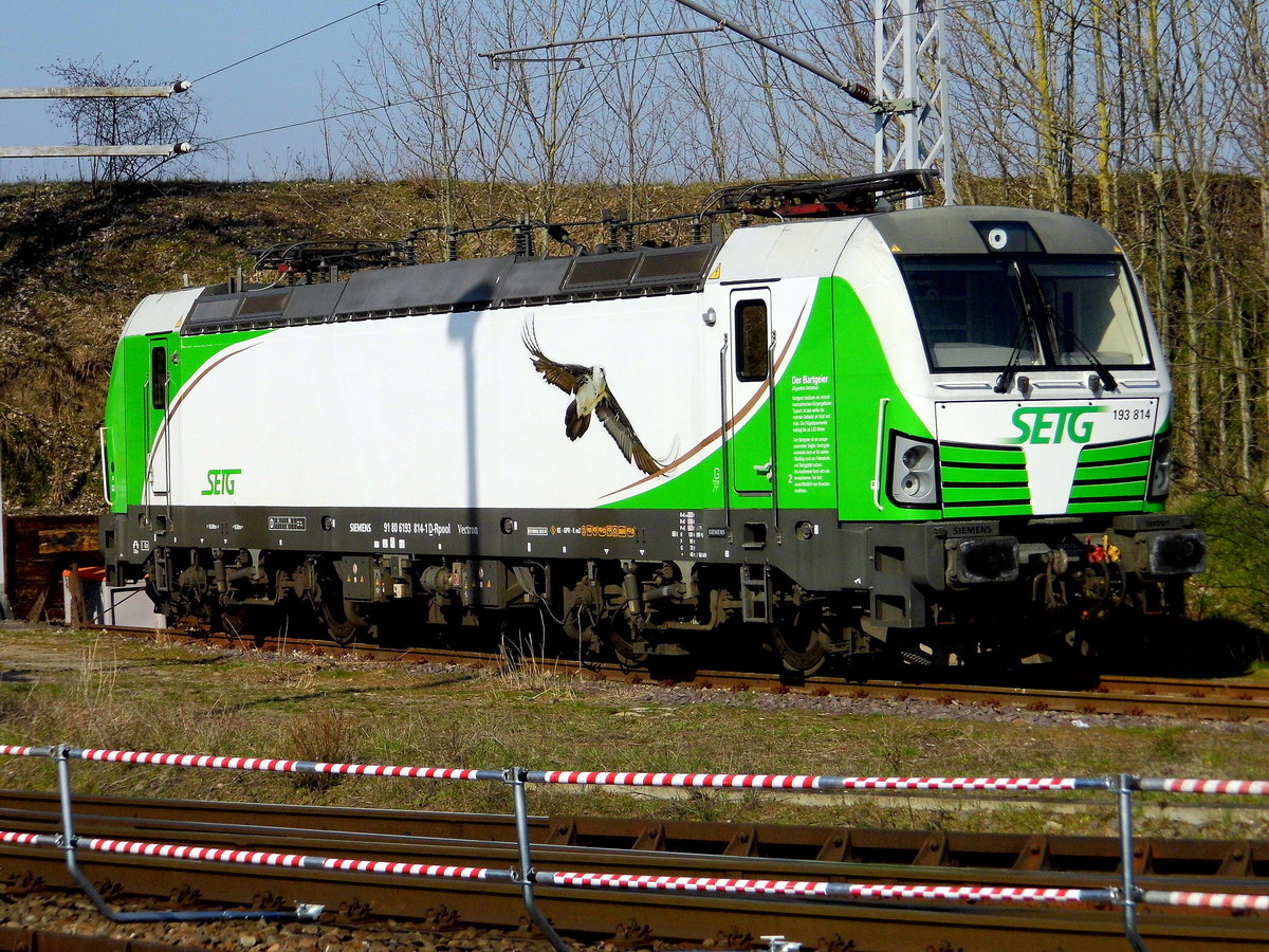 Am 27.03.2020 war die 193 814-1 von der SETG  ( Railpool GmbH ) in Borstel abgestellt .