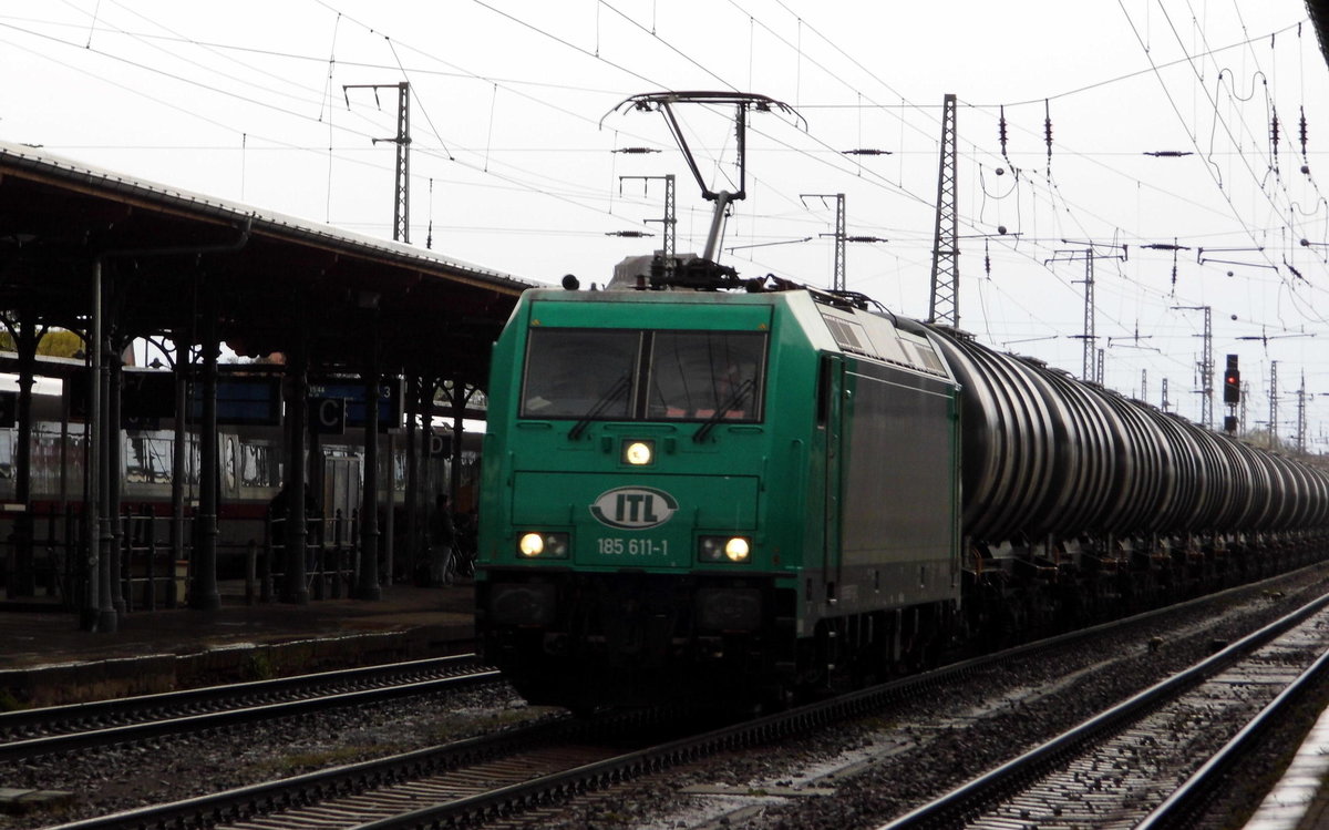 Am 27.04.2016 kam die 185 611-1 von der ITL aus Richtung Magdeburg nach Stendal und fuhr weiter in Richtung Wittenberge .
