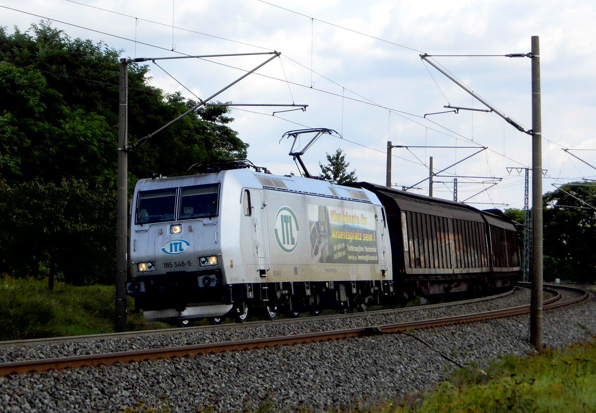 Am 27.08.2017 kam die 185 548-5 von der ITL aus Richtung Stendal und fuhr weiter in Richtung Wittenberge.