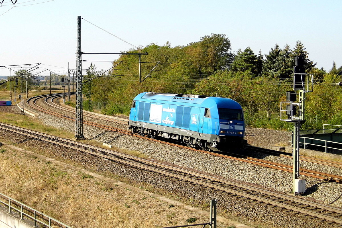 Am 27.09.2018 fuhr die 253 014-9 von der Press von  Niedergörne nach Stendal  .