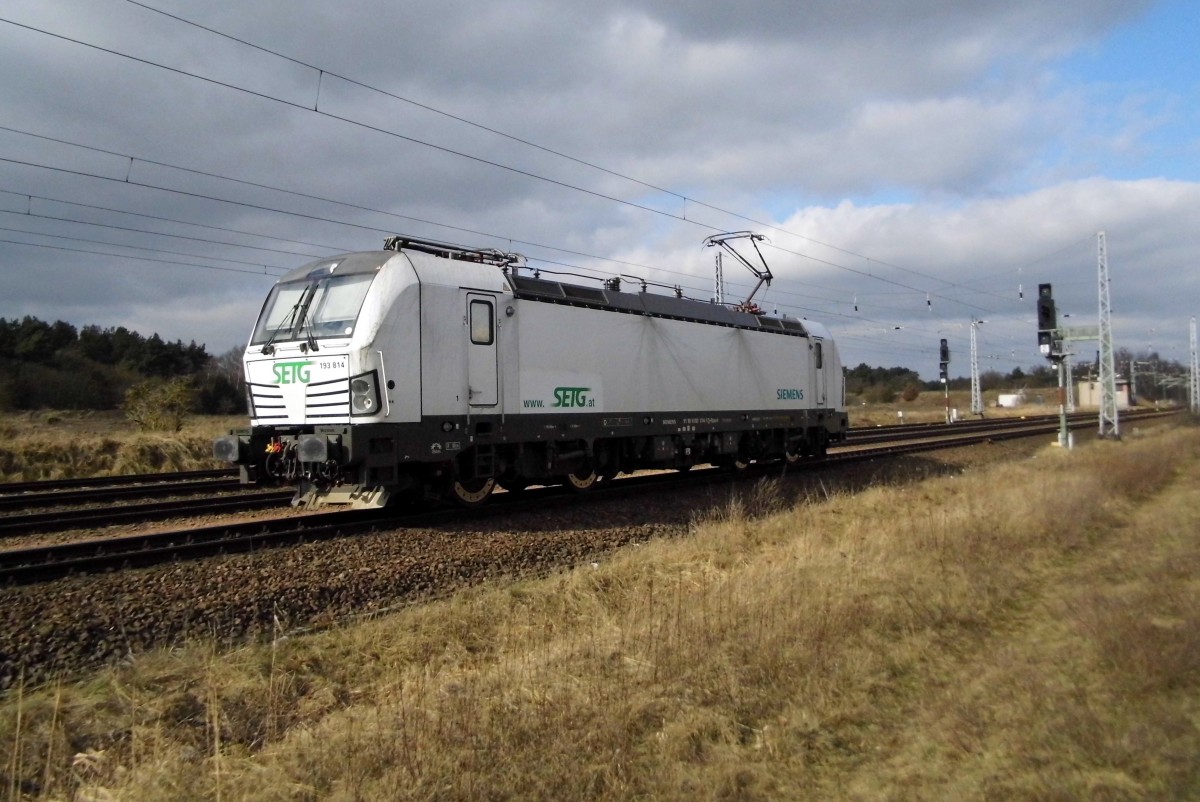 Am 28.02.2015 Rangierfahrt von der 193 814-1 von der SETG (Railpool )und jetzt mit SETG Logo in Borstel bei Stendal .