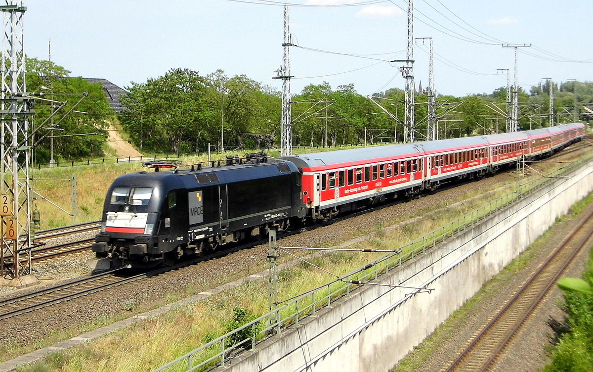 Am 28.05.2017 kam die 182 599-1 aus Richtung Stendal und fuhr weiter in Richtung Salzwedel .
