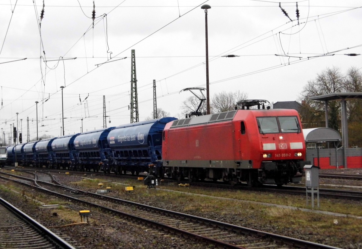Am 29.03.2015 kam die 145 059-2 von der DB aus Richtung Magdeburg nach Stendal und fuhr weiter in Richtung  Wittenberge.