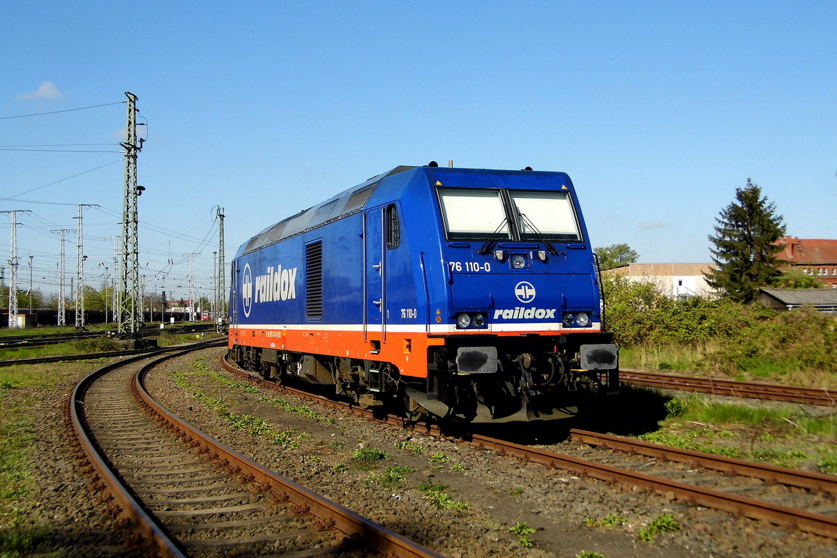 Am 30.04.2017 war die 76 110-0 von Raildox in Stendal abgestellt.