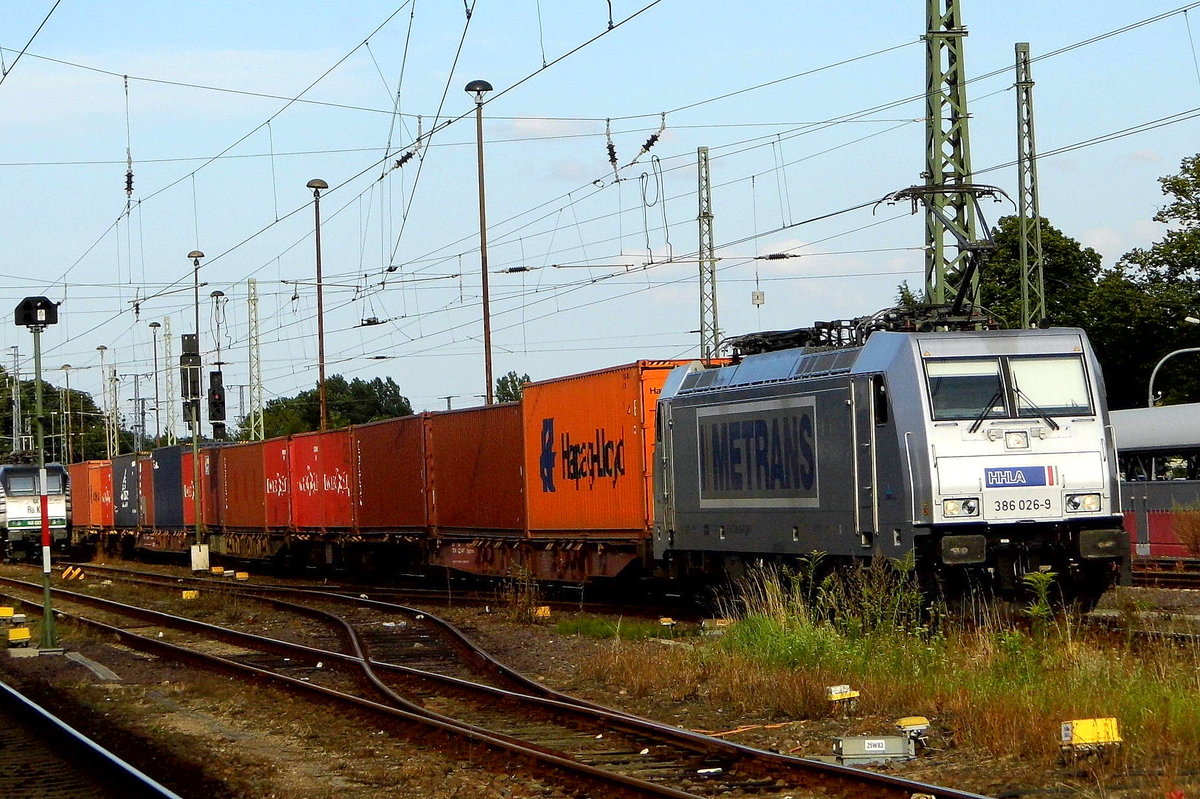 Am 30.07.2017 kam die 386 026-9 von METRANS aus Richtung Magdeburg nach Stendal und fuhr weiter in Richtung Salzwedel .