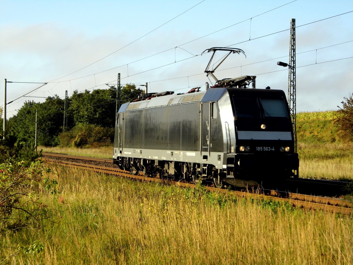 Am 30.09.2015 kam die 185 563-4 von der  MRCE Dispolok  aus der Richtung Magdeburg nach Demker und fuhr weiter in Richtung Stendal .