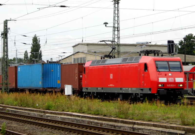 Am 5.08.2014 kam die 145 012-1 von der DB aus Richtung Salzwedel nach Stendal und fuhr weiter in Richtung Berlin.
