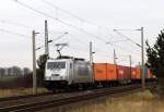 Am 15.03.2016 kam die 386 010-3 von METRANS aus der Richtung Stendal nach Demker und fuhr weiter in Richtung Magdeburg .