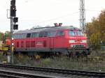 Am 06.11.2014 war die 218 261-6 von der DB Bahnbau Gruppe in Stendal abgestellt .