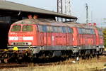 br-1-218-db-v-164/633266/am-13102018-standen-die-218 Am 13.10.2018 standen   die 218 205-3 und die 218 224-4 und die 218 153-5 von der EGP – Eisenbahngesellschaft Potsdam, (ex DB)  in Wittenberge .