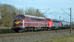 Am 18.02.2021 kamen die 227 004-9 und die 227 005-6 von der CLR - Cargo Logistik Rail-Service GmbH, aus Richtung Stendal und fuhr weiter in Richtung Wittenberge.