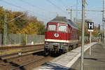 br-1-232-dr-1301-dr-132-2/633305/am-13102018-kam-die-132-088-6 Am 13.10.2018 kam  die  132 088-6 von der SRS - Salzland Rail Service GmbH,  aus Richtung Berlin  nach Wittenberge .