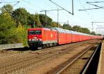 Am 01.10.2015  kam die MEG 607 (143 310-1) aus Richtung Magdeburg nach Niederndodeleben und fuhr weiter in Richtung Braunschweig .