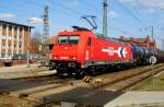 Am 19.04.2015 kam die 185 582-4 von der HGK aus Richtung Berlin nach Stendal und fuhr weiter in Richtung Hannover .