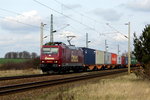 Am 31.03.2016 kam die 185 513-9 von Emons  aus der Richtung Stendal nach Demker und fuhr weiter in Richtung Magdeburg .