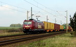 Am 13.04.2016 kam die  185 513-9 von Emons aus der Richtung Stendal nach Demker und fuhr weiter in Richtung Magdeburg .