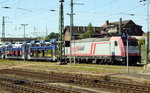 Am 24.08.2016 kam die 185 590-7 von der   Crossrail AG aus Richtung Hannover nach Stendal und fuhr weiter in Richtung Berlin .