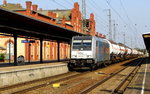 Am 13.09.2016 kam die 185 687-1 von der HSL Logistik (Railpool) aus Richtung Berlin nach Stendal und fuhr weiter in Richtung Hannover.