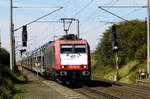 Am 05.09.2017 kam die 185 592-3 von der  HSL Logistik GmbH,   (BRLL - Beacon Rail Leasing  ) aus Richtung Braunschweig nach Wellen ( Magdeburg) und fuhr weiter in Richtung Magdeburg .
