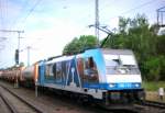 Am 3.06.2014 kam die 186 110  von der Rurtalbahn aus  der Richtung  Helmstedt nach Wefensleben  und fuhr weiter in Richtung  Magdeburg .