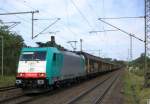 Am 3.06.2014 kam die E 186 244-0   von der ITL aus der Richtung Helmstedt nach Wefensleben und fuhr weiter in Richtung Magdeburg .