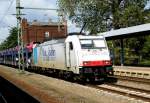 Am 14.08.2014 kam die E 186 240 von der Rurtalbahn Cargo (Railpool) aus Richtung Magdeburg nach Genthin und fuhr weiter in Richtung Brandenburg an der Havel .