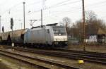 Am 23.03.2015 kam die E 186 271-3 von der HSL Logistik GmbH, Hamburg  (Railpool) aus Richtung Magdeburg nach Stendal und fuhr weiter in Richtung Hannover .