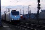 Am 27.02.2016 kam die 186 427-1 von der LTE (Railpool) aus Richtung Salzwedel nach Stendal und fuhr weiter in Richtung Magdeburg .