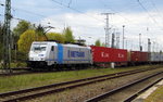 Am 29.04.2016 kam die 186 437-0 von  METRANS (Railpool)   aus Richtung Salzwedel nach Stendal und fuhr weiter in Richtung Magdeburg .