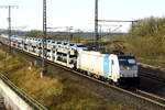 Am 23.11.2017 kam die 186 429-7 von der   HSL Logistik GmbH,(Railpool)  aus Richtung  Salzwedel   nach Stendal  und fuhr weiter nach  Frankfurt (Oder) .