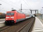 Am 11.10.2014 kam die 101 074-3 von der DB aus Richtung Cottbus nach Wittenberge und fuhr weiter in Richtung Wismar .