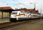Am 04.10 .2015 kam die 101 027-1 von der DB aus Richtung Berlin nach Stendal und fuhr weiter in Richtung  Hannover .