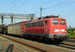 Am 1.08.2014 kam die 140 590-1 von der DB aus Richtung Braunschweig nach Niederndodeleben und fuhr weiter in Richtung Magdeburg .