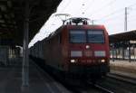 Am 3.04.2014 kam die 145 080-8 von der DB aus der Richtung Salzwedel nach Stendal und fuhr weiter in Richtung Magdeburg. 