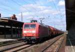 Am 23.06.2014 kam 145 027-9 von der Railion aus Richtung Magdeburg nach Stendal und fuhr weiter in Richtung Wittenberge.