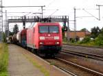 Am 22.08.2014 kam die 145 058-4 von der Railion aus Richtung Braunschweig nach Niederndodeleben und fuhr weiter in Richtung Magdeburg .