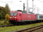Am 16.10.2014 kam die 145 062-6 von der Railion aus Richtung Salzwedel nach Stendal und fuhr weiter in Richtung Magdeburg.